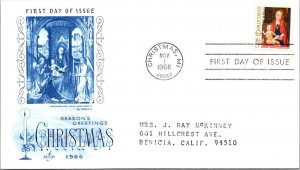 FDC 1966 SC #1321 Artcraft Cachet - Christmas, Mi - Single - J3599