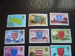 Stamps - Jersey - Scott# 137-155 - CTO Set of 19 Stamps