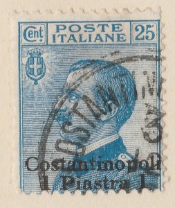 Italy Offices Abroad COSTANTINOPLE 1909-11 1 1pi on 25c Used Stamp A28P33F29030