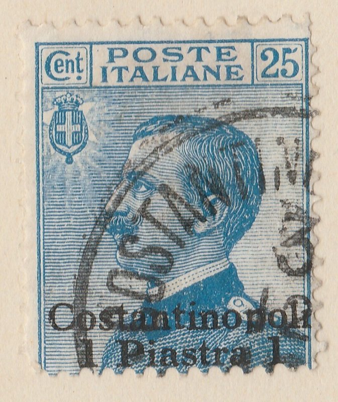 Italy Offices Abroad COSTANTINOPLE 1909-11 1 1pi on 25c Used Stamp A28P33F29030