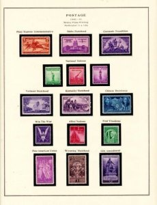 U S 1940-43 Commemorative MNH Year Games Scott Specialized Pages - 28 Stamps-