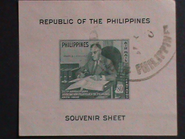 PHILIPPINES-AIRMAIL 1950- SC#C70 -72 YEARS OLD S/S-FRANKLIN D. ROOSEVELT CTO