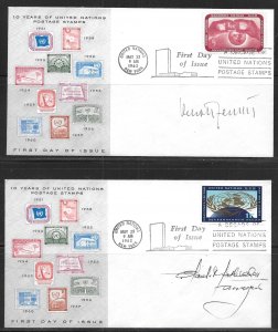 United Nations NY 104-7 Definitives Headquarters Cachet FDC Signed by Designer