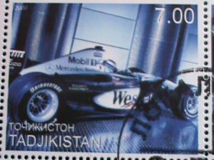 TAJIKISTAN -2000-MC LARREN-FORMULA 1-RACE CARS CTO SHEET VERY FINE