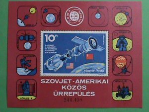 HUNGARY STAMP:1975-SOVIET AND AMERICAN SPACE SHIP  PROGRAM -MINT STAMP S/S VERY