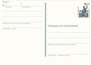 Germany 60pfg Postcard with reply Postcard Unadressed VGC