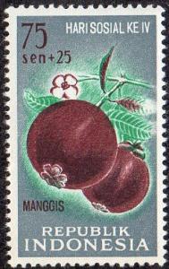 Indonesia B136 - Mint-NH - 75s + 25s Mangosteen (1961) (cv $1.15)