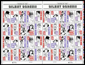 US.# 2819-2828 SILENT SCREEN ISSUE OF 1994 - PANE OF 40 - CV $58.50 (ESP#H207) 