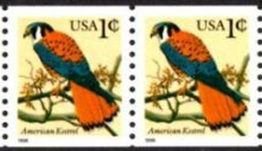 US Stamp #3044a MNH American Kestrel Coil Issue Pair w/ Large Date