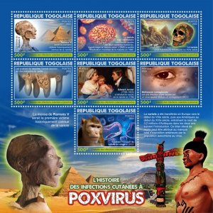TOGO - 2022 - Poxvirus Skin Infections - Perf 7v Sheet - Mint Never Hinged