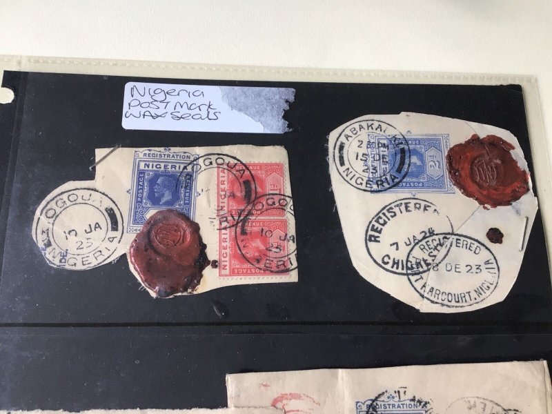 Nigeria Registered Postmarks Cancels & Wax Seals  collection Ref 54328