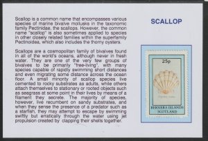 MARINE LIFE - SCALLOP SHELL  mounted on glossy card with text