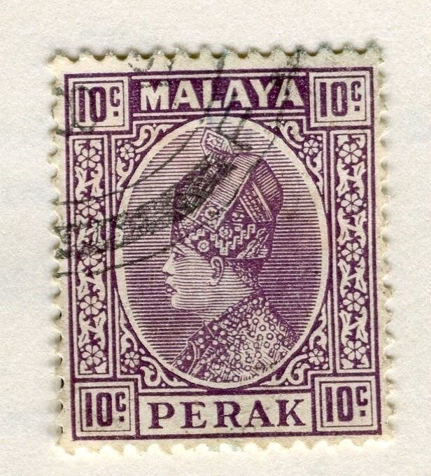 MALAYA PERAK 1935 early Sultan issue fine used 10c. value