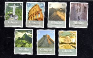 GIBRALTAR #1146-1152 2008 NEW SEVEN WONDERS OF THE WORLD MINT VF NH O.G