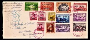 1945 Tacloban Leyte Philippines D-Day 1st Anniversary Invasion + Blue Cachet War