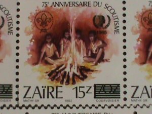 ZAIRE-1982-11207-1213 SCOUTING YEAR COMPLETE   MNH STRIPS OF 4 SETS-VERY FINE