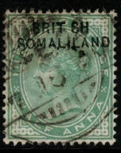 SOMALILAND SG1a 1903 ½a YELLOW-GREN BRIT SH VARIETY USED