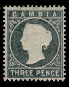 GAMBIA QV SG29, 3d grey, NH MINT. Cat £13.