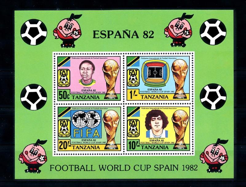 [46569] Tanzania 1982 Sports World Cup Soccer Spain Diego Maradona MNH Sheet