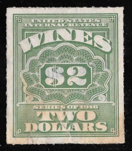 RE80 2 Dollars Wine Stamps used NG EGRADED XF 94 XXF