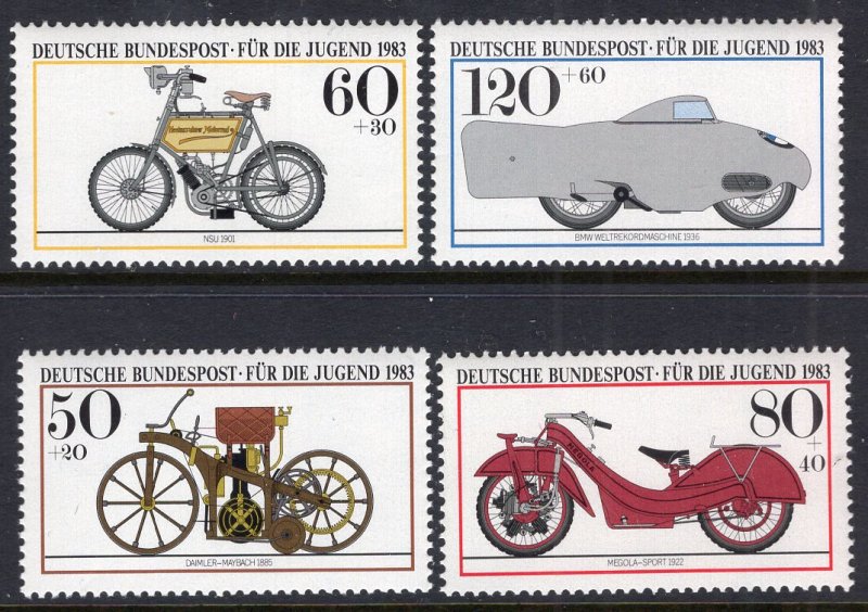 Germany B605-B608 Motorcycles MNH VF