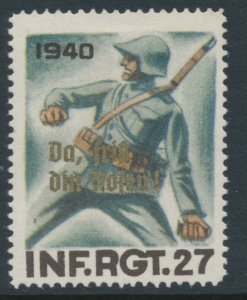 WWII Swiss Soldier Soldatenmarken Poster Stamp Mint Hinged (*)