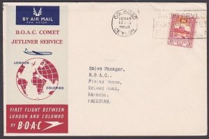 GB 1952 BOAC first flight cover to Karachi, Pakistan........................z721