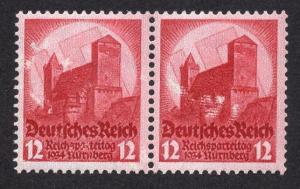 Germany  #443   Deutsches Reich  MNH 1934   pair of 12 Pf   congress