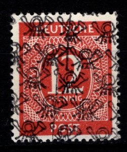 Germany [British/US Zone] 1948 Optd. Mult. Posthorns, 12pf [Used]