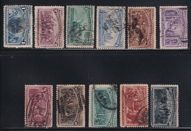 230 - 240 F-VF with neat cancels used with nice color cv $ 465 ! see pic !