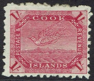 COOK ISLANDS 1902 BIRD 1/- WMK STAR NZ SG W43 UPRIGHT PERF 11