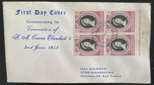 1953 Basutoland First Day Cover QE II Queen Elizabeth coronation To Canada