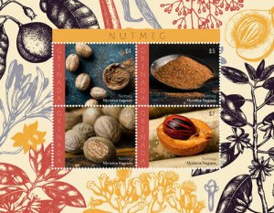 Grenada 2018 - Nutmeg, Agriculture - Sheet of 4 Stamps - Scott #4283 - MNH