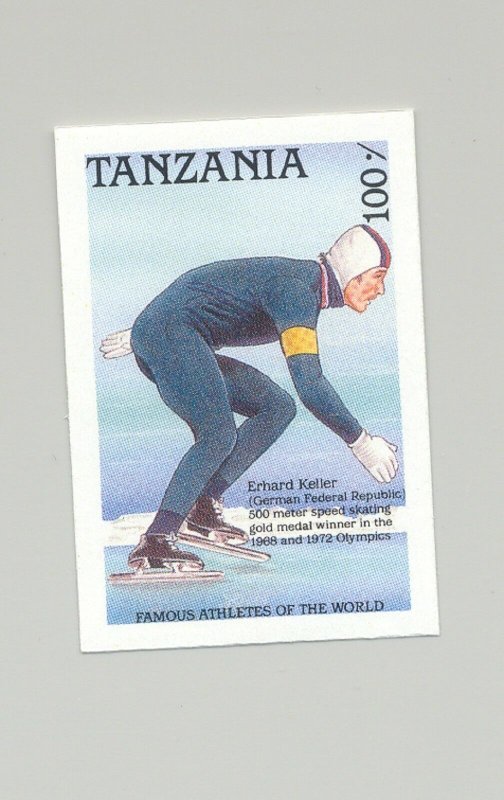 Tanzania #492 Speed Skating, Sports 1v Imperf Proof