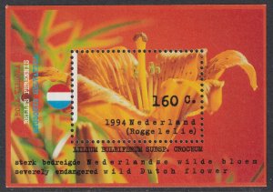 Sc# 856 Netherlands 1994 Flower: Lily MNH souvenir sheet S/S CV $2.50