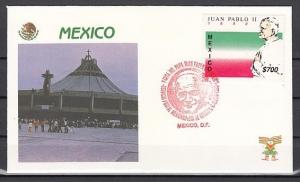 Mexico,Scott Cat. 1648. Pape Jean Paul II Visite Issue sur Premier Jour Officiel