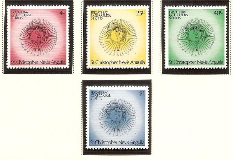 St Kitts-Nevis, 1975 golfer set MNH S.C. 308-311