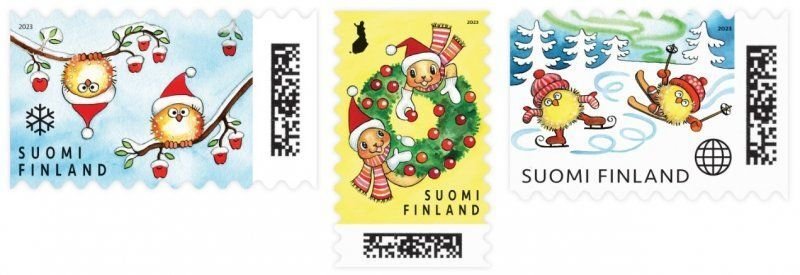 Finland 2023 Merry Christmas and Happy New Year ! Set of 3 stamps MNH