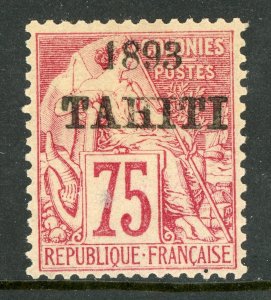 French Colony 1893 Tahiti 75¢ Red Scott #27 Mint G170