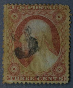 United States #26A Used FN Type IV Numeral Cancel Severe Oxidation and Stain