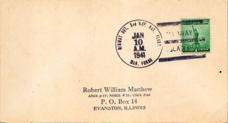 United States Marine Corps 1c Defense 1941 Midway Det. 3d Def. Bat. Fleet, Ma...