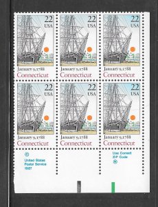 #2340 MNH Zip & Copy Block of 6