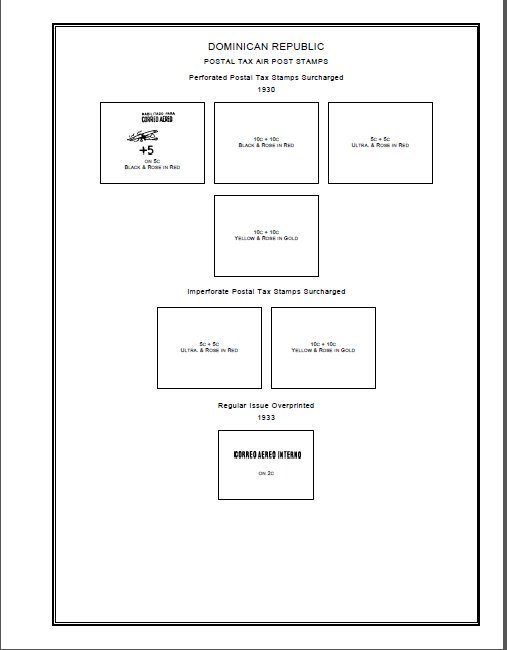 DOMINICAN REPUBLIC STAMP ALBUM PAGES 1865-2011 (281 PDF digital pages)