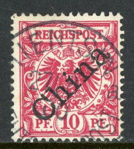 China 1898 Germany 10 Pfenning 45 Degree Michel 3 I (Sc #3a) VFU E687