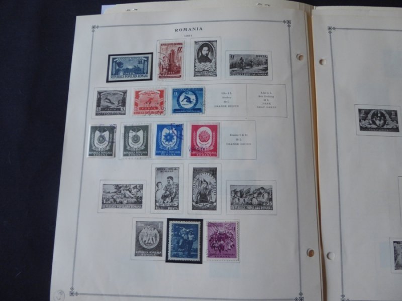 Romania 1949-1955 Stamp Collection many on Scott Intl Album Pages