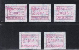 Cyprus - Framas, 5 Different, Mint NH
