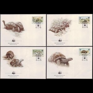 SEYCHELLES-Z.E.S. 1985 - FDCs - 106-9 WWF Aldabran Tortoises Set of 4