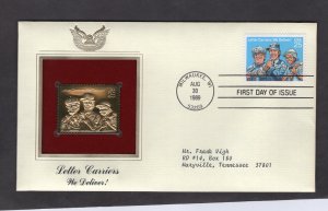 2420 Letter Carriers, FDC PCS Gold Replica addressed