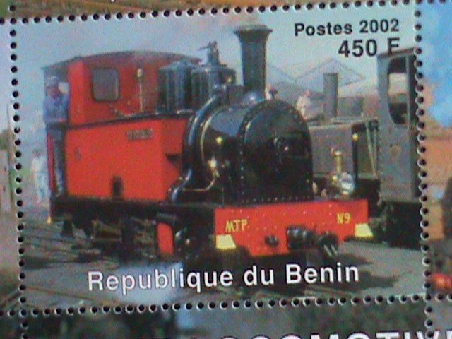 ​BENIN-STAMP-2002 CLASSIC TRAINS CTO- MNH STAMP SHEET RARE