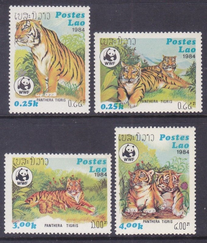 Laos 517-20 MNH 1984 Tigers WWF World Wildlife Fund Full Set of 4 Very Fine